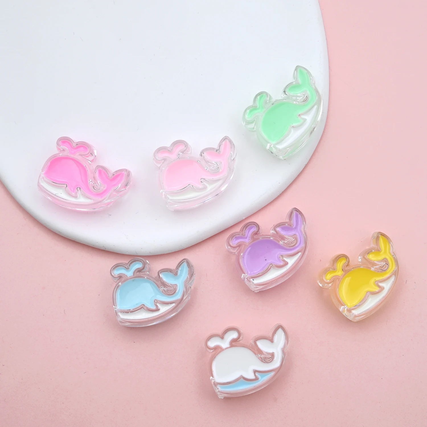 

27x20mm Whale Shaped Acrylic Beads For Jewelry Making Charm Bracelet Necklace Phone Key Chain Diy Handmade Kids Toys Accessorie