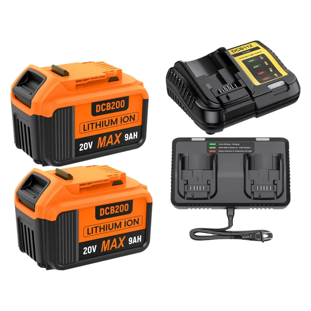 Batterie Bonacell 20V Max 9A DCB200 de remplacement pour Dewalt DCD805 DCD850 DCB606 DCB609 DCB182, batterie Li-ion pour outils électriques 20V