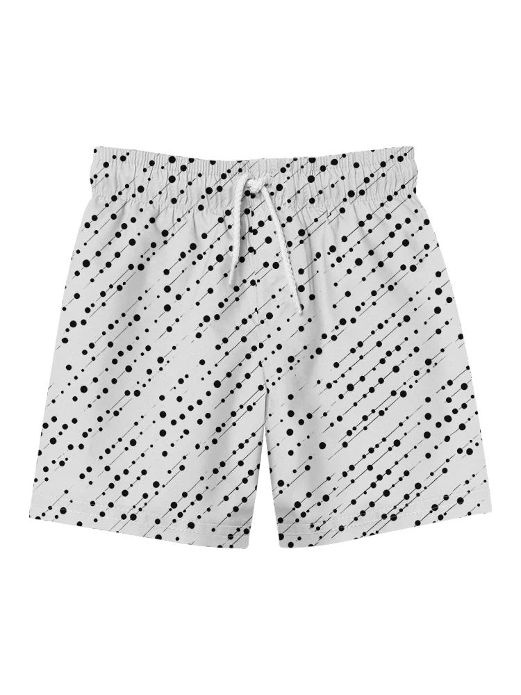 Summer popular men's drawstring beach pants polka dot pattern 3D digital printing large size casual shorts