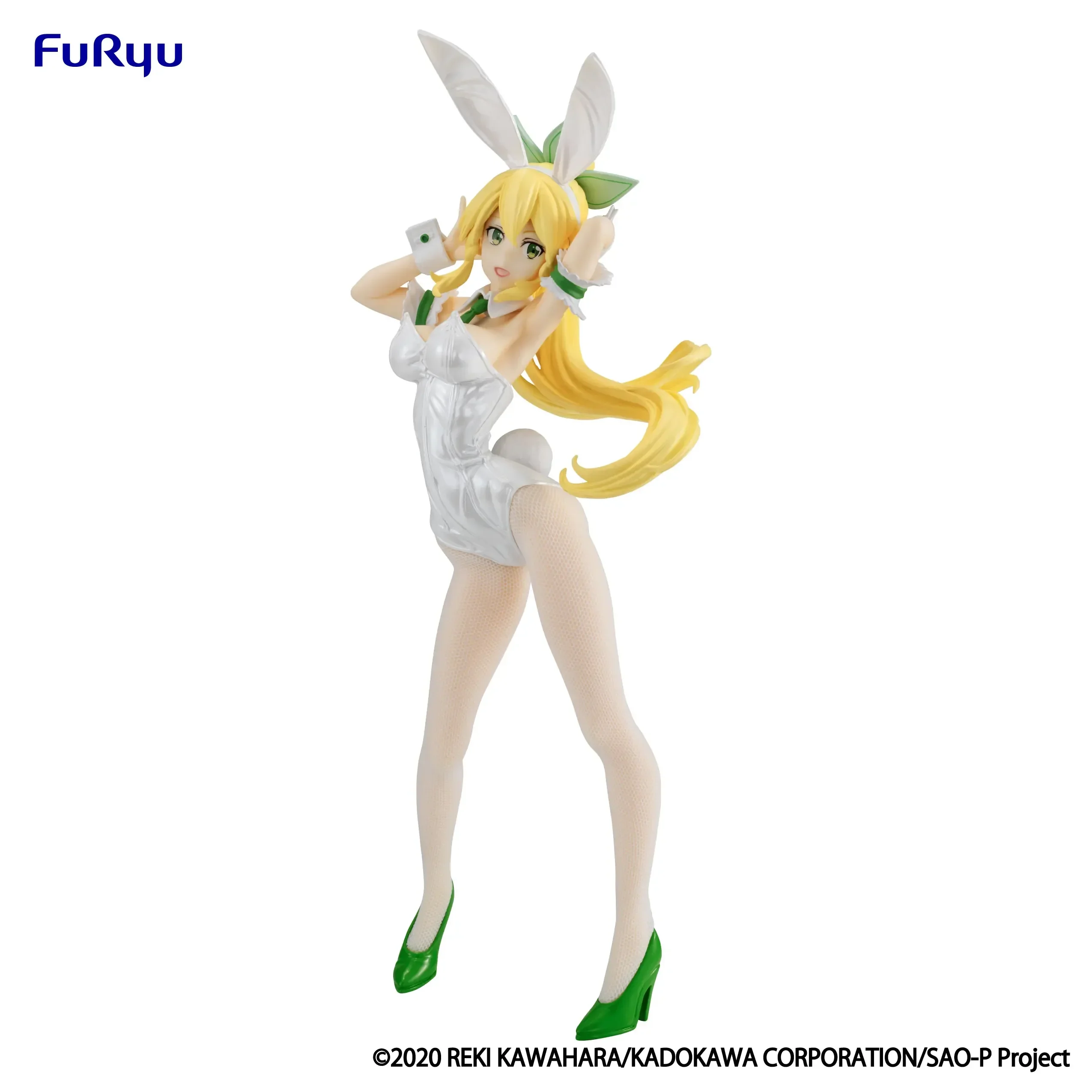 Original Anime Furyu Sword Art Online BiCute Bunnies Figure -Leafa White Pearl Color ver. Toys PVC Action Figure Collector 26cm