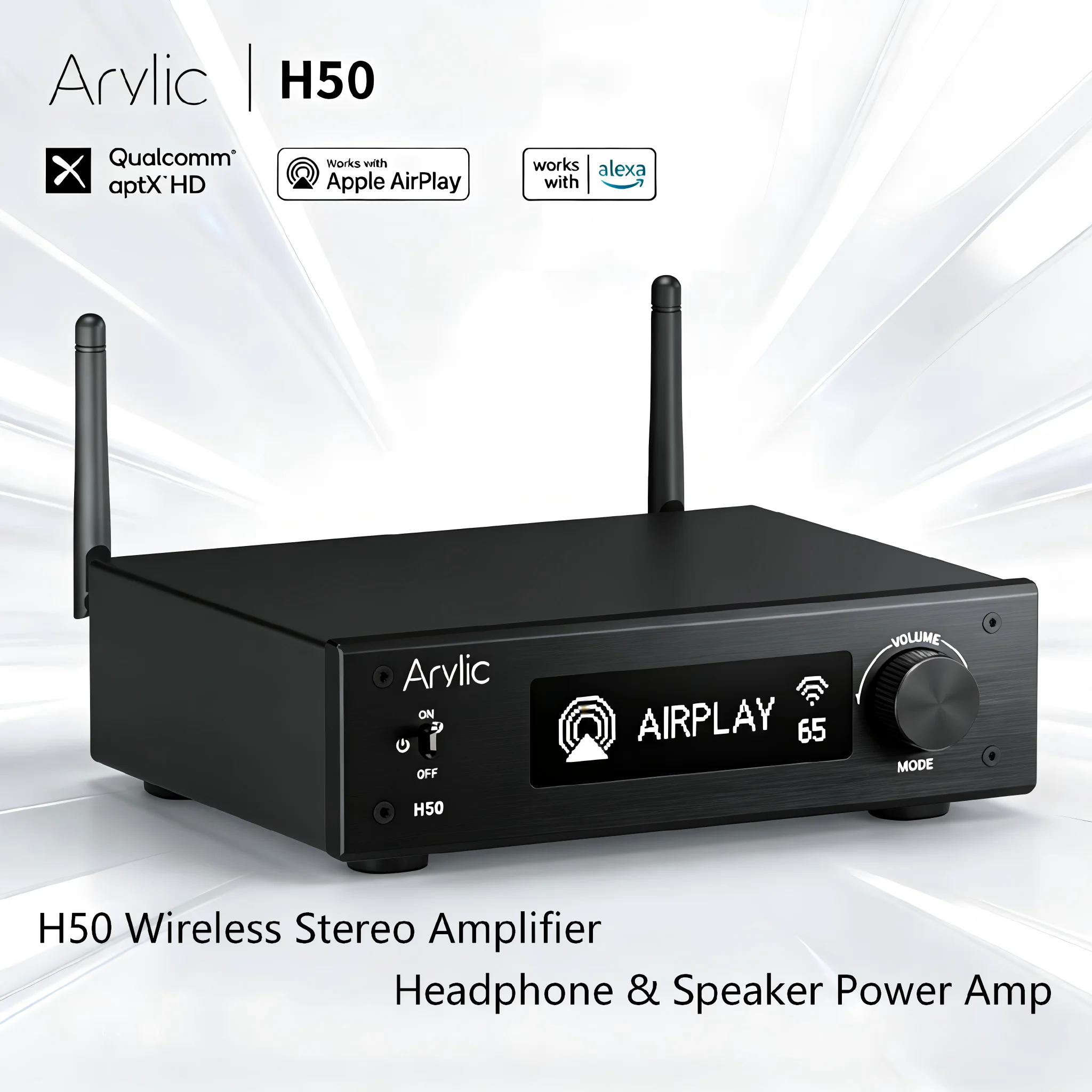 

Arylic H50 Wireless Streaming Amplifier | Headphone & Speaker Power Amp
