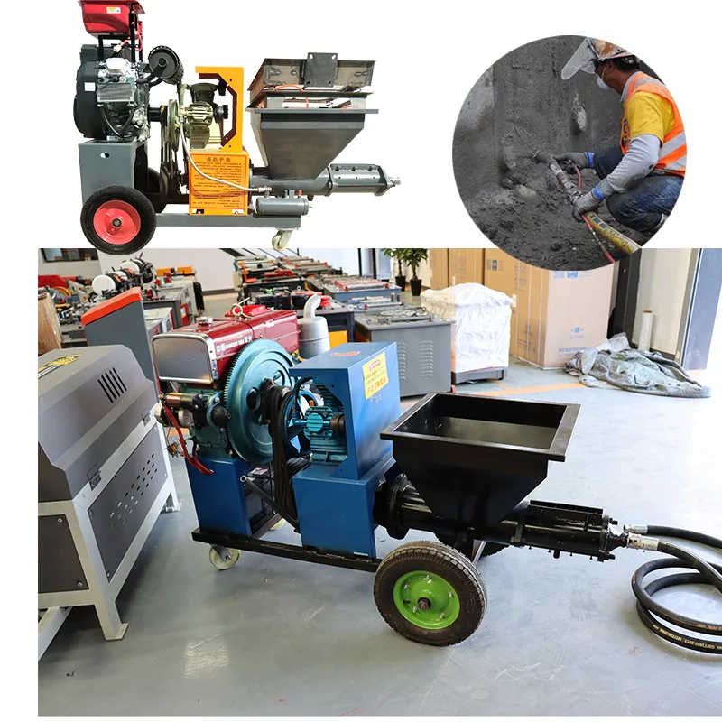 Mortar Spray Machines Diesel Model 711 Electric Concrete Mortar Spraying Mixing Pumping