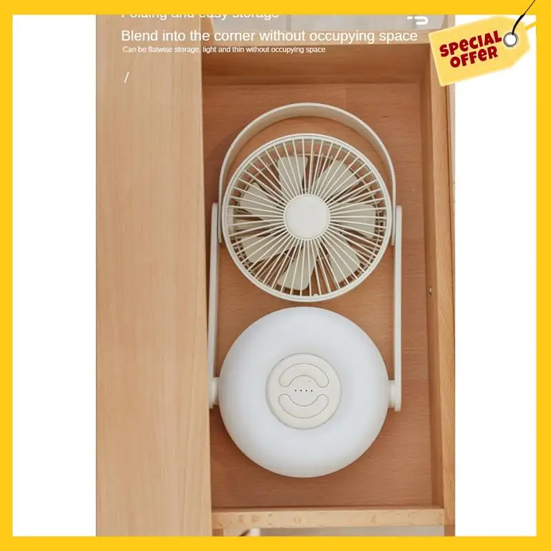 10000 Mah Wall-Mounted Fan With Night Light Free Punching Home Mute Fan Desktop Desktop Fan USB Charging Fan