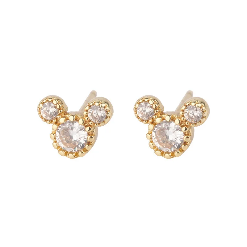 New Fashion Cute Mini Mouse Ear Stud Earrings For Women Female Zircon Girls Piercing Jewelry Accessories Gifts Qd342 image 6