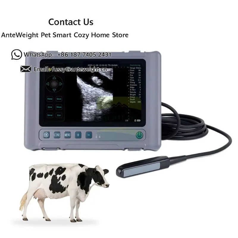 

Upgraded T1 Cattle Ultrasound Scanner Spanish Russian Rectal Probe Veterinary Sonar Scanning Machine for Horse Camel Other