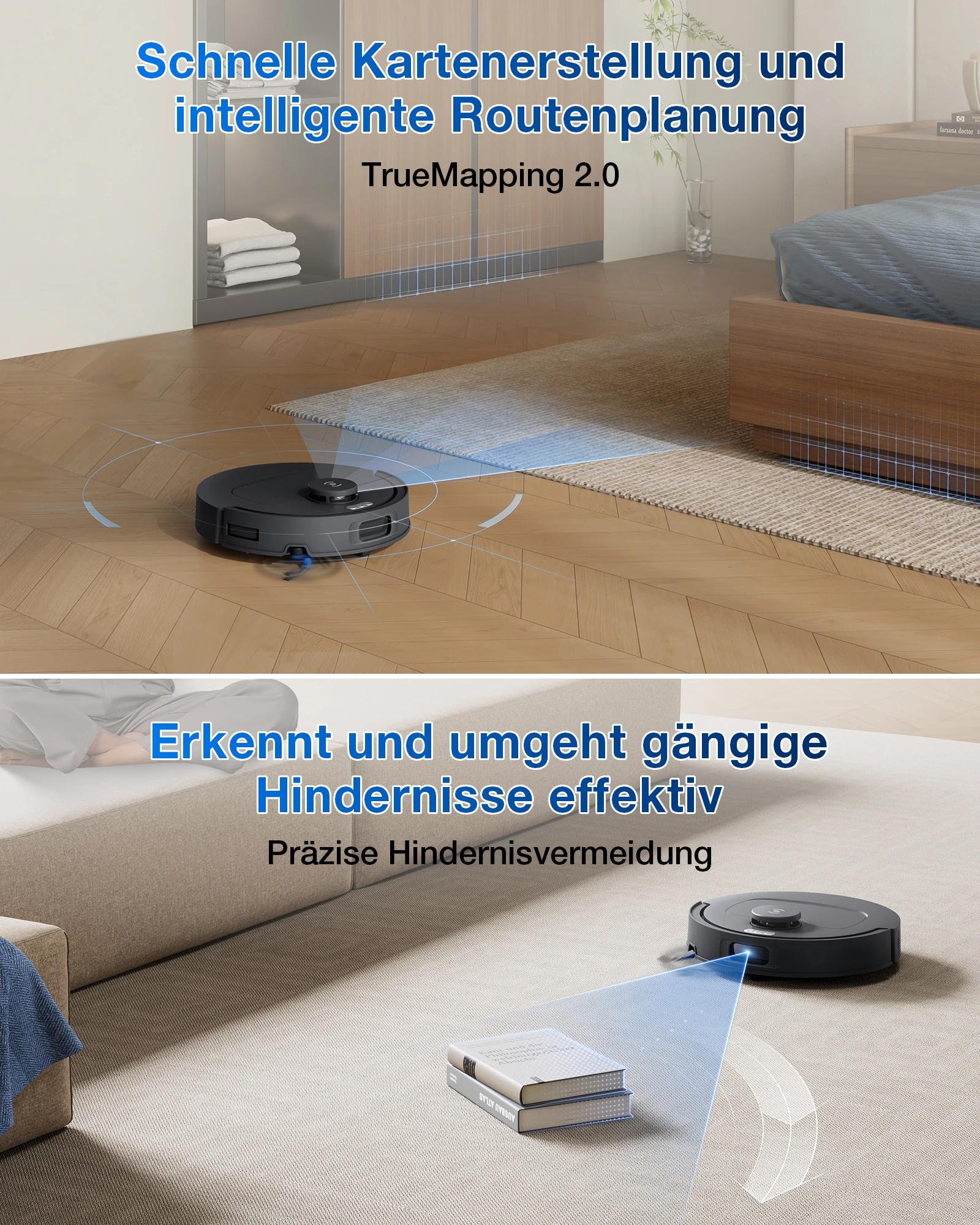 Robot aspirador ECOVACS Deebot T30e Omni con función de limpieza, potencia de succión de 25.000 Pa | Limpieza OZMO Turbo 2.0, cepillo principal triple en V antienredos ZeroTangle 3.0, Omni-Station, secado a 45 °C 6