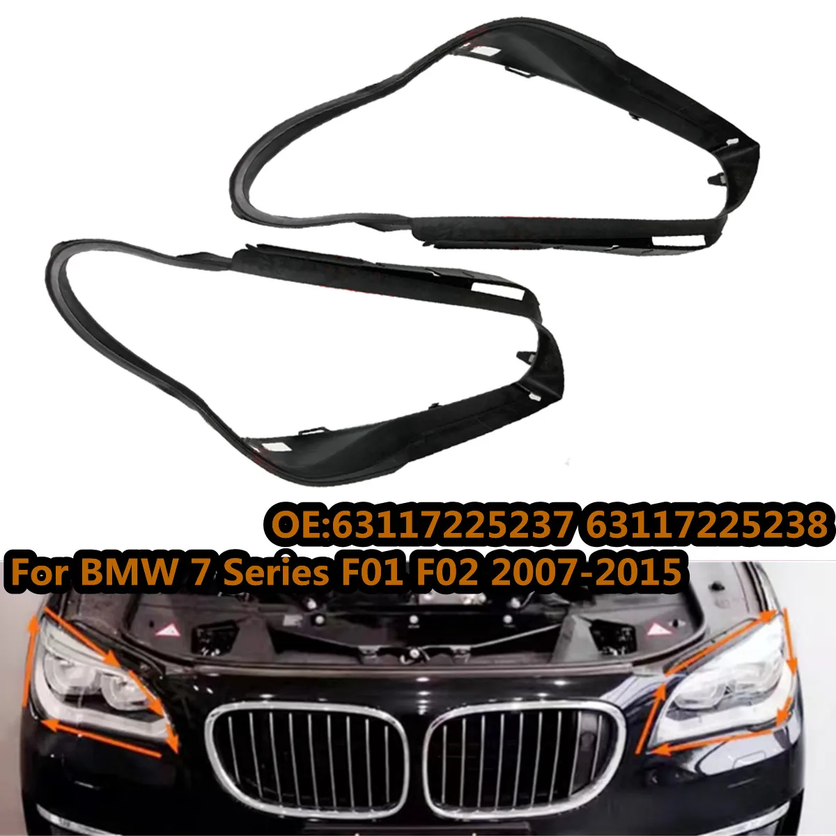 RM-CAR Headlamp Seals Headlight Gasket For BMW 7 Series F01 F02 2007-2015 Headlamp Seals Waterproof 63117225237 63117225238