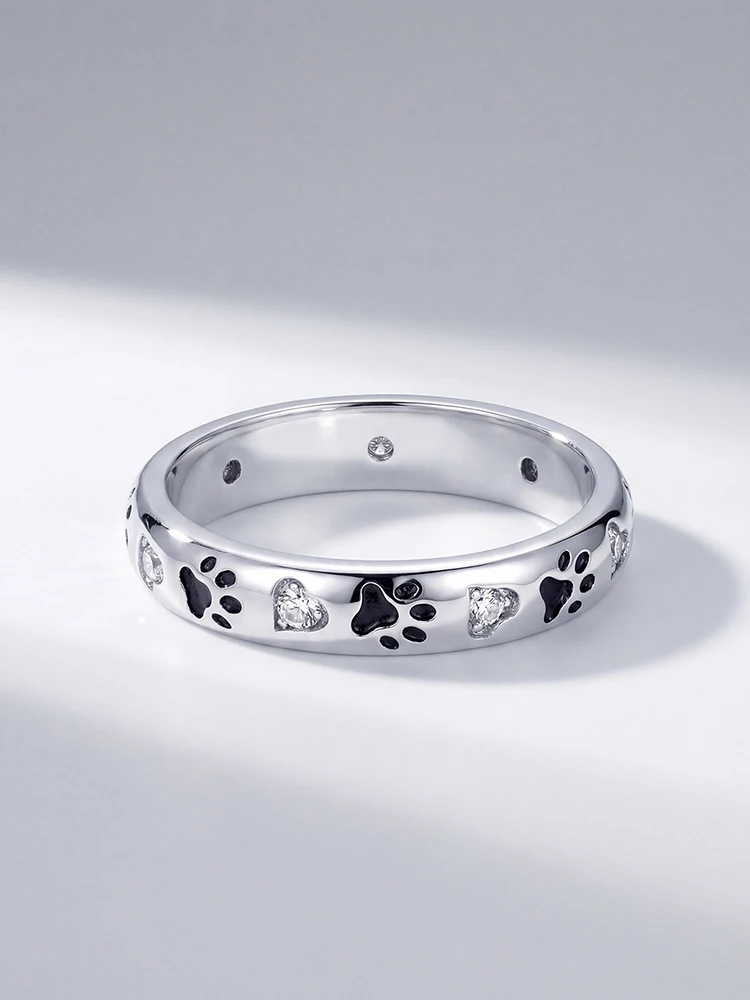 

925 Sterling Silver Glamorous Fashion Paw Zircon Ring For Women Anniversary Engagement Luxury High Quality Jewelry Gift