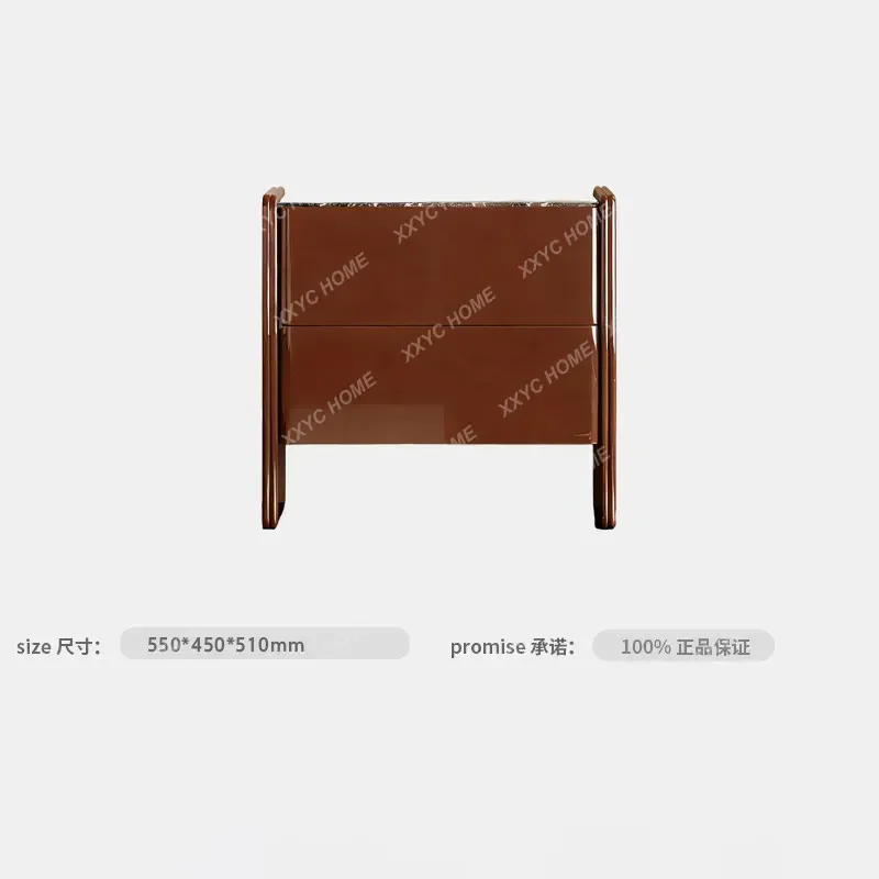 JYX69 High-end Marble Bedside Table High-gloss Paint New Bedroom Household Light Luxury Storage Drawer Cabinet