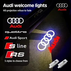 Car Door Welcome Lights Led Projector Lamps Decoration For Audi Sline A3 A1 A4 A6 B8 A5 B7 C7 A7 A8 B9 B6 C6 Q2 Q3 Q5 Q7 Q8 TT R