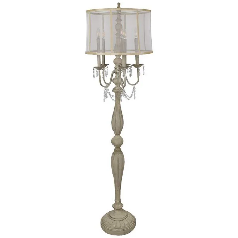 Living room sofa five crystal pendant acrylic lampshade floor lamp