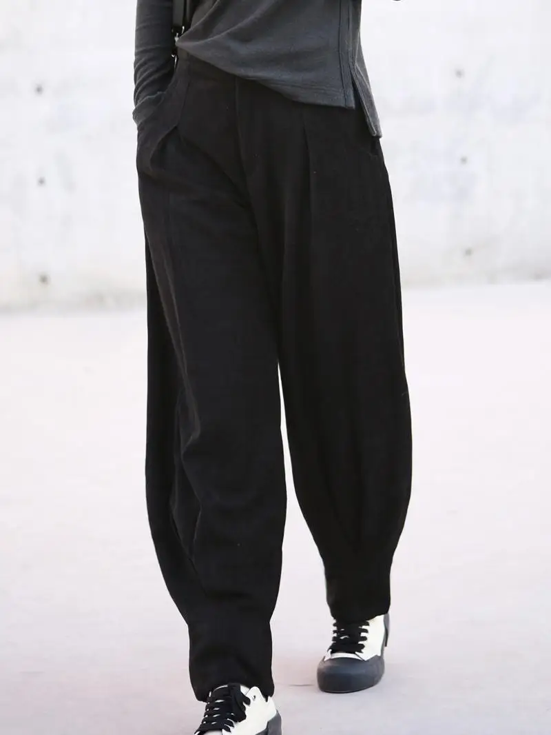 

Женские вельветовые брюки с высокой талией на флисовой подкладке, теплые, в стиле ретро, фасона «морковки», удобные хлопковые повседневные брюки