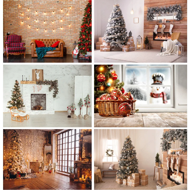 

SHUOZHIKE Christmas Theme Photography Background Snowman Christmas tree Backdrops For Photo Studio Props 211114 NNBB-01