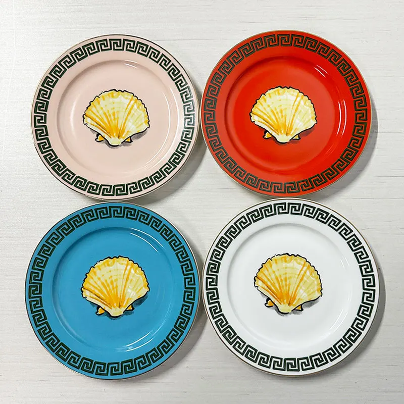 

Bone China Plate Set Dessert Plate Fruit Plate Entryway Display Plate Set Exquisite Gift for Gifting