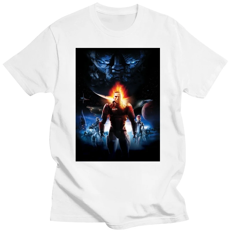 Mass Effect T-shirt Men's Round Neck Short Sleeves Cotton T-shirt