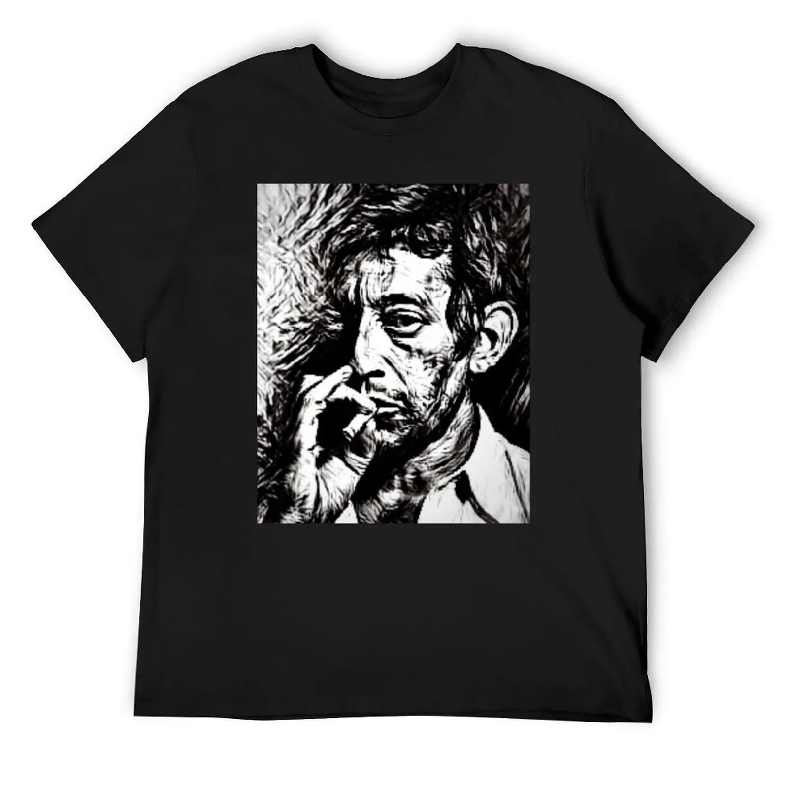 Camiseta gráfica Serge Gainsbourg Noirs Ne Dessin Blanc
