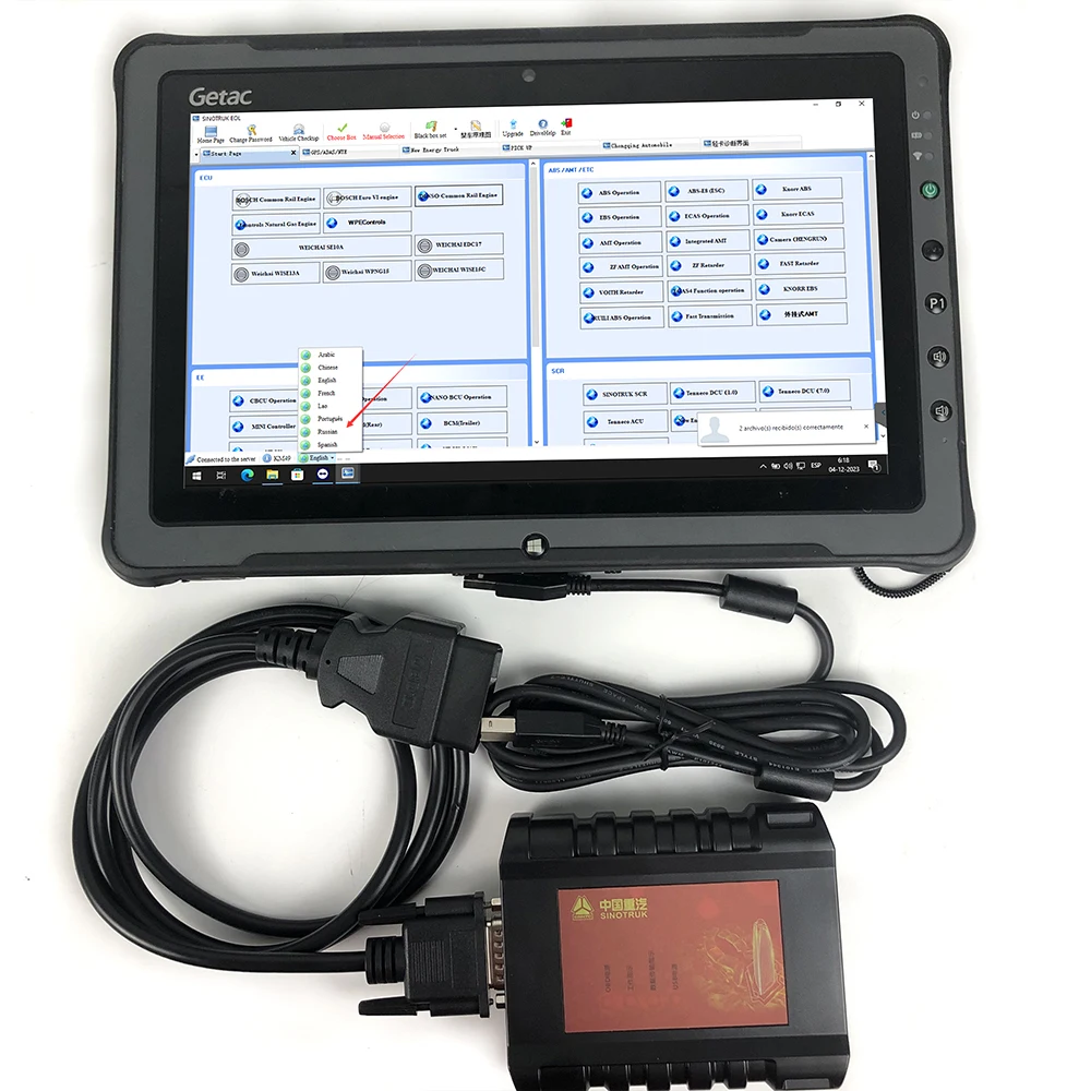 Truck Scanner Diagnostic Interface For Sinotruck Cnhtc Howo SHACMAN WeiChai diagnostic scanner with F110 tablet