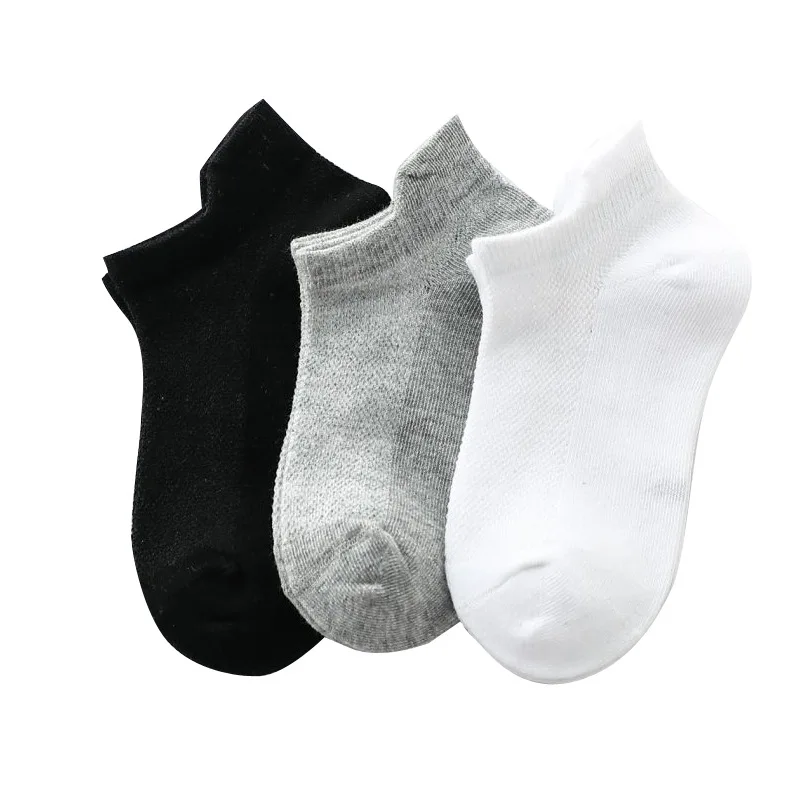 Mesh Kids Socks 6 Pairs Low Cut Socks For Students Spring Summer 1-10Y Boy Girl Solid