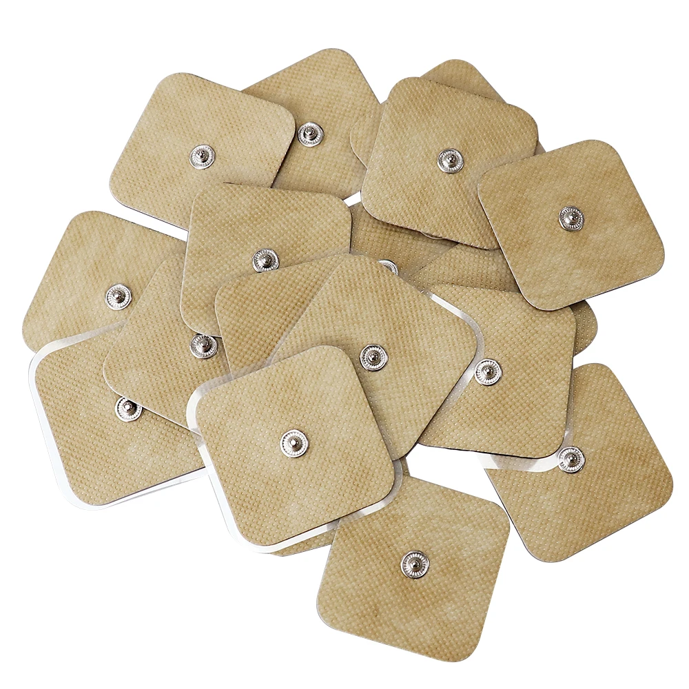 5x5cm Brown Electrode Pads Gel Patch TENS Acupuncture Physiotherapy Massager Accessories EMS Nerve Muscle Stimulator Stickers