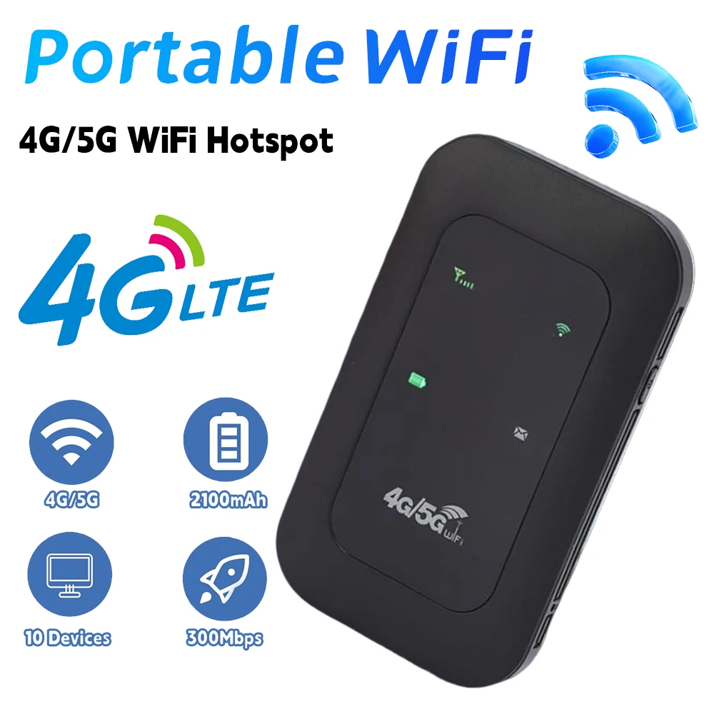 

Portable 4G Router with SIM Card Slot High Speed 4G LTE Mobile WiFi Hotspot Wireless for RV Travel Vacation Camping Remote Area