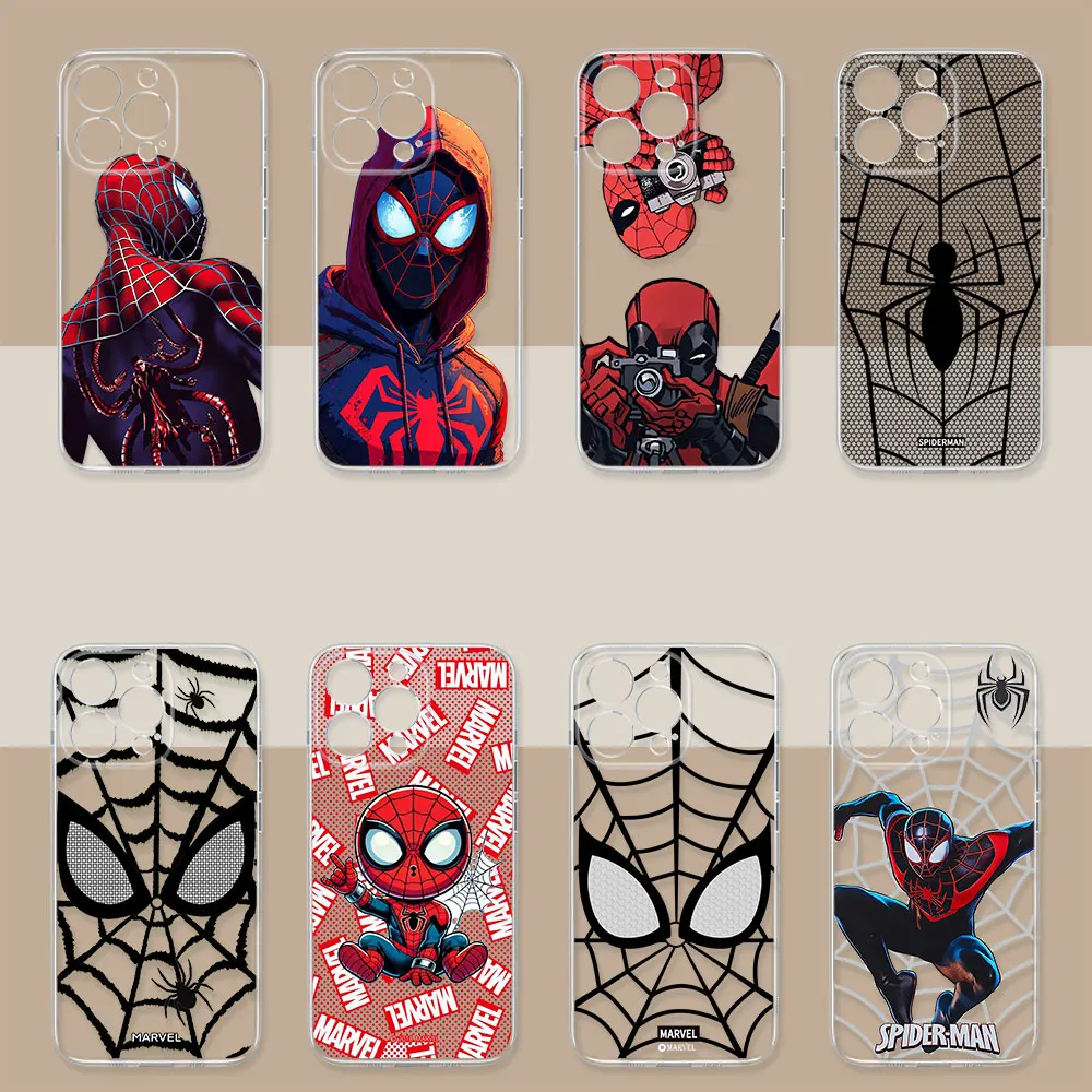 

Marvel Spider Man Web Eye Case for Samsung Galaxy S25 S24 S23 S22 S21 Ultra S20 S10 S25 Plus Fe 5G Coque Transparent Phone Cover