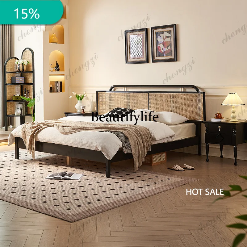 X173 Barrier Accessories Double Bed Mattresses Adults Wooden Headboards Double Bed Loft Luxury Letto Matrimoniale Furniture