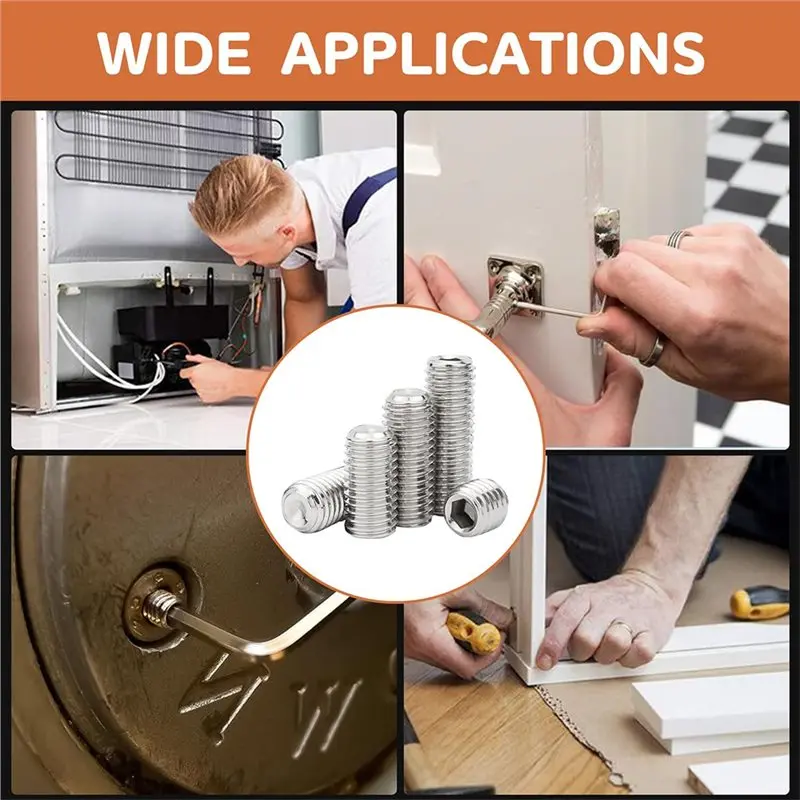 Y51A-Black Hex Hexagon Socket Allen Cup Point Grub Bolt Set 1500 M2 M2.5 M3 M5 M6 M8 DIN916 Edelstahl Schraubensatz Box