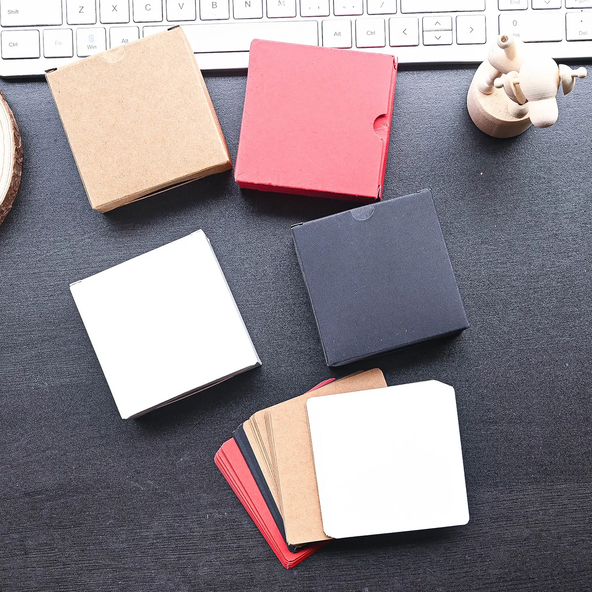 100pcs Retro Double Sided Blank Kraft Paper Card Word Card Note Message Card DIY Postcard Gift Greeting Invitation Card