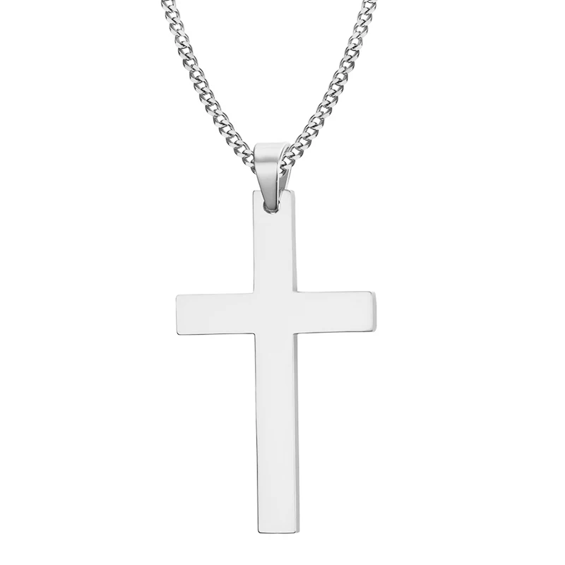 Mode Rvs Kruis Hanger Ketting Voor Vrouwen Mannen Link Chain Charm Ketting Cool Jongens Meisjes Punk Hip Hop Sieraden Gift