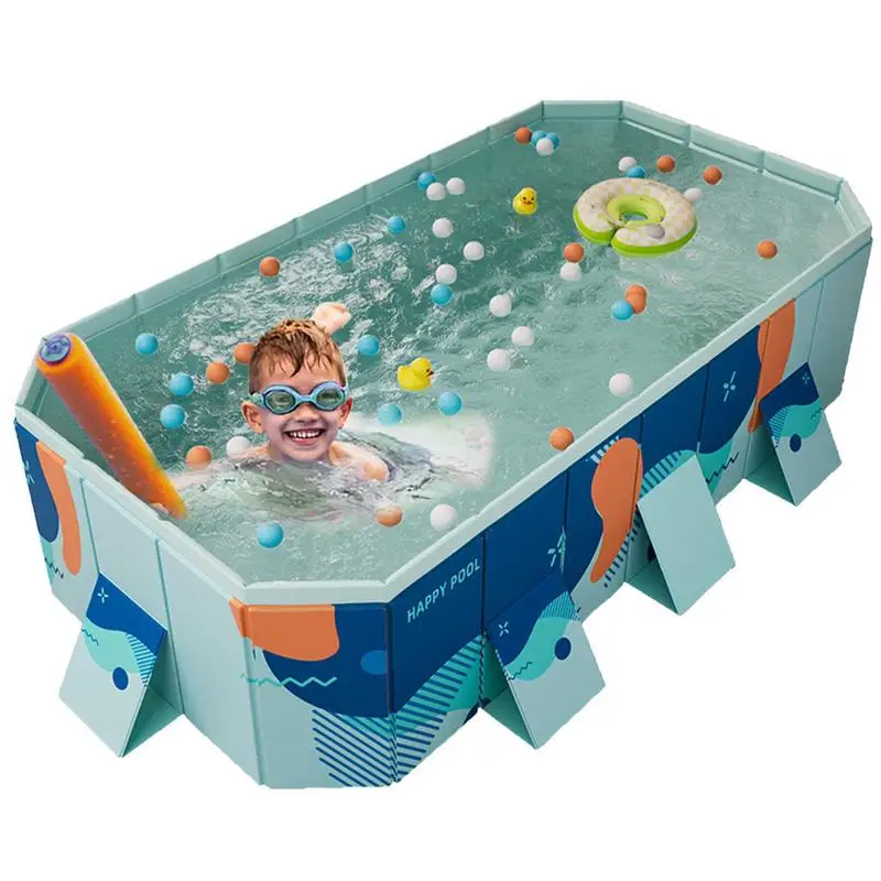 

Foldable Swimming Pool Leak-Proof PVC Above Ground Frame Pool With Double Drainage Ports Interactive Bathing Pool For Outdoor