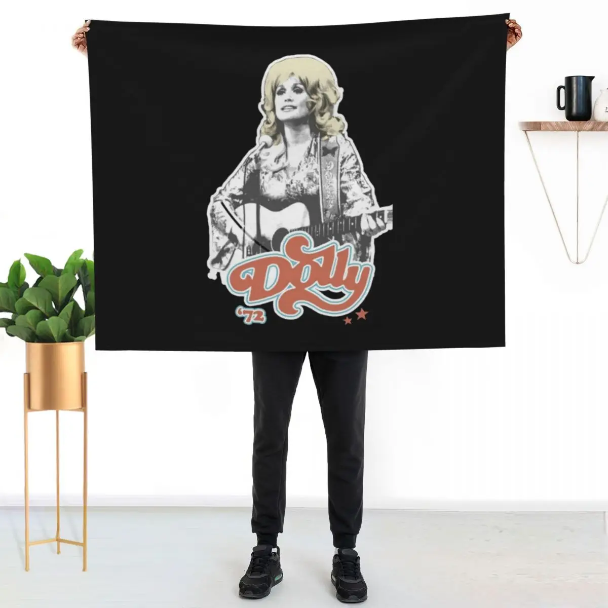 

Dolly Parton Vintage Relaxed Fit Throw Blanket Color Fast Cozy Throw Blanket