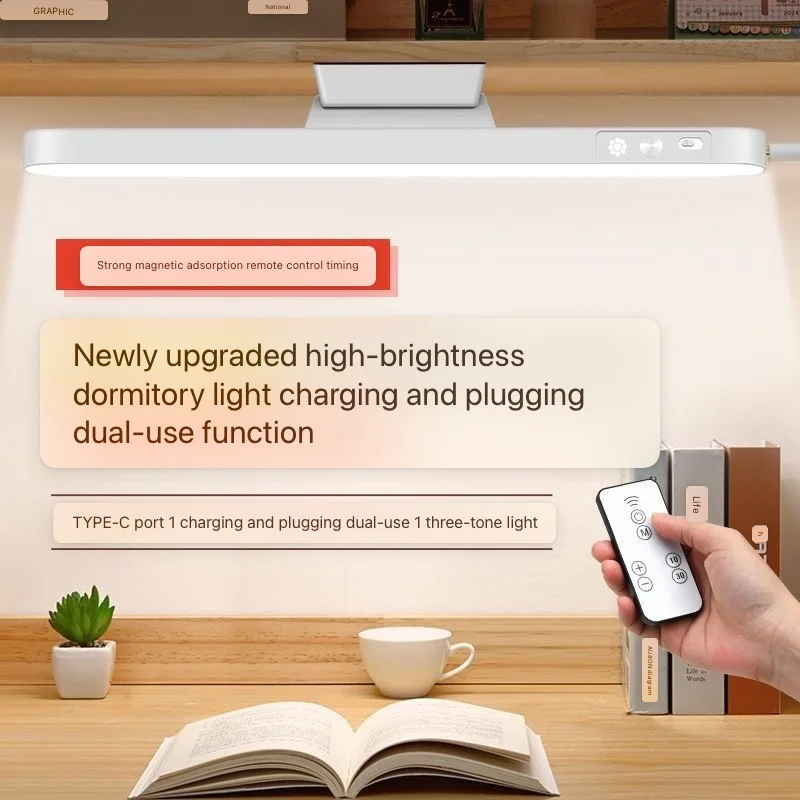 البعيد LED لمبة مكتب المغناطيسي شنقا ضوء الليل USB مصباح طاولة قابل لإعادة الشحن 3 ألوان القراءة الخفيفة لخزانة خزانة خزانة