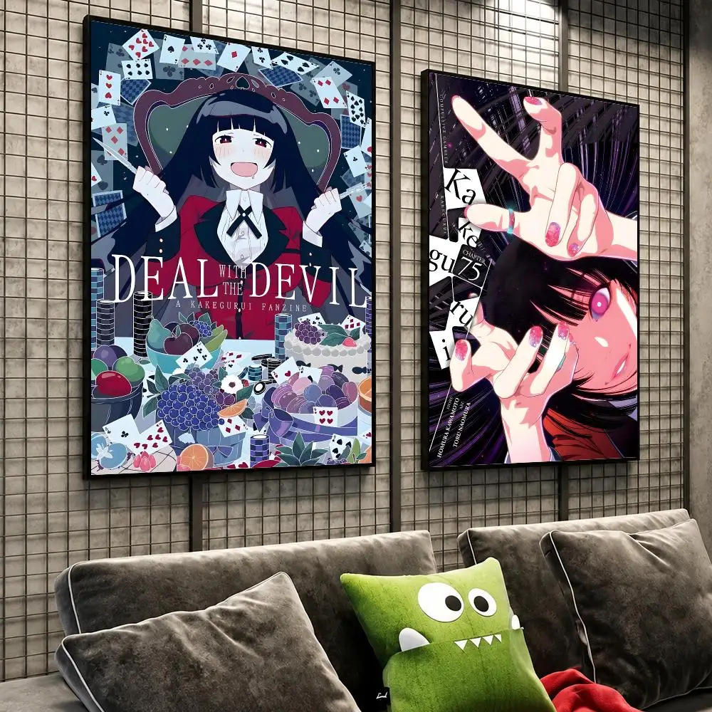 Anime Kakegurui Gambling School Poster HD Self-Stick Wall Decor Bedroom Dorm Office Gaming Garage Bathroom Gift