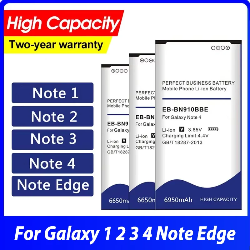 High Capacity Battery for Samsung Galaxy Note Edge 2 3 4 Phone Replacement N910h N910a N9150 N915k N7100 E250 N9000