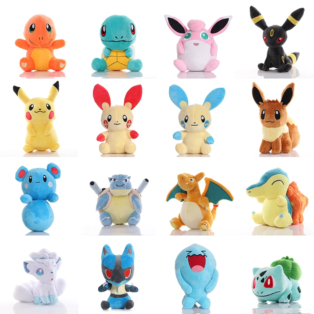 Pokemon Plush Toy Pikachu Eevee Stuffed Doll Charmander Squirtle Bulbasaur Charizard Blastoise Snorlax Children's Day Gifts