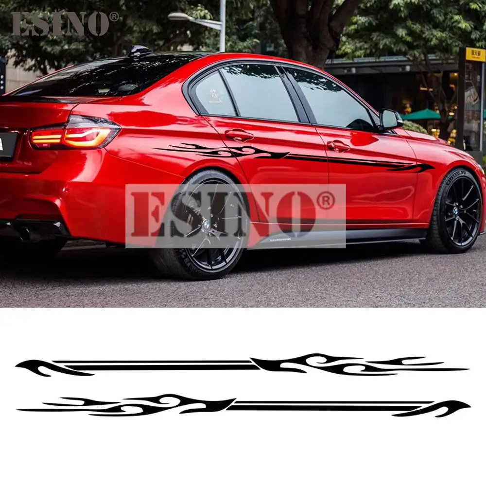 

2 x Car Styling Whole Body Decorative Decals PVC Universal Long Stripe Racing Sport Stickers DIY Vinyl Films Auto Accessories