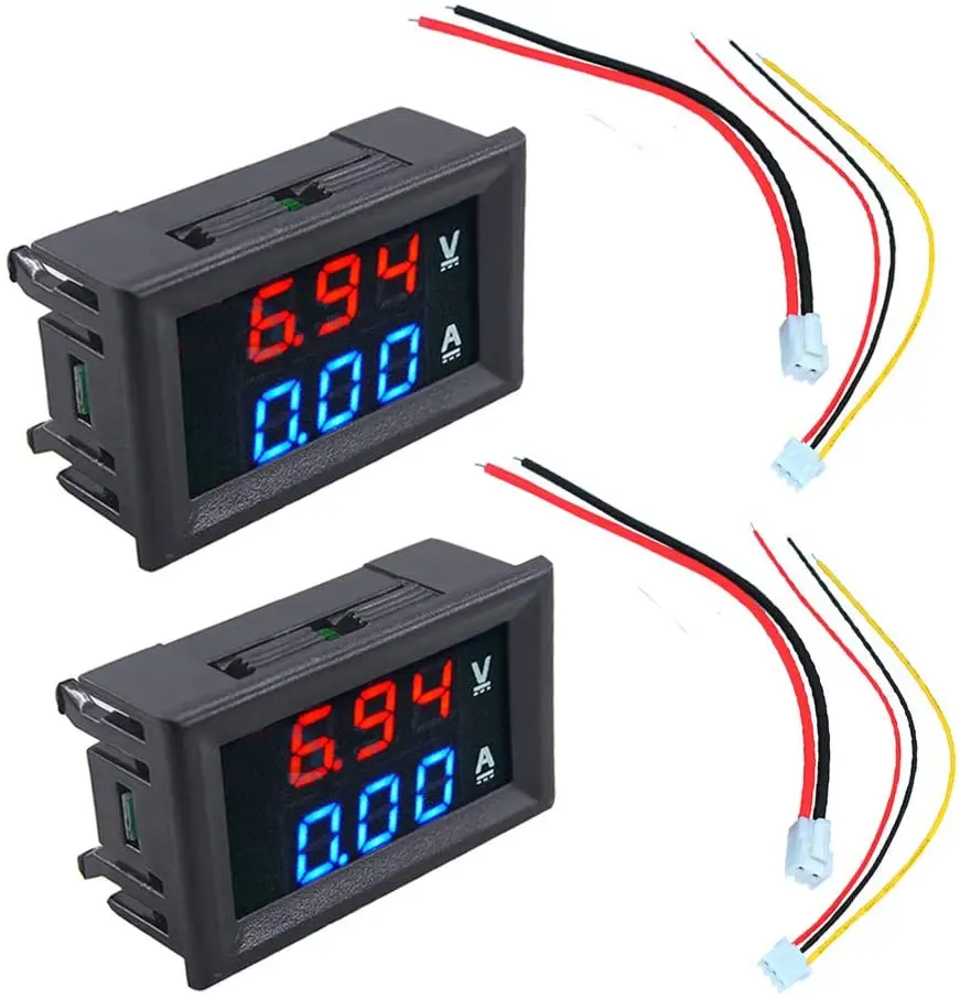 High quality DC 100V 10A voltmeter ammeter blue + red LED amp meter Ampere voltage Double digital display voltmeter