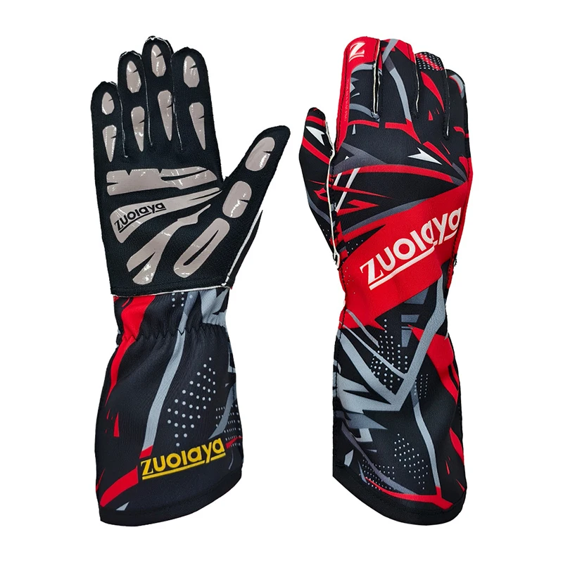 Kart Long Racing Gloves Full Palm Silicone Wear-Resistant With Anti Slip Lightweight Can Be Patterned On The Outer Seam Logo