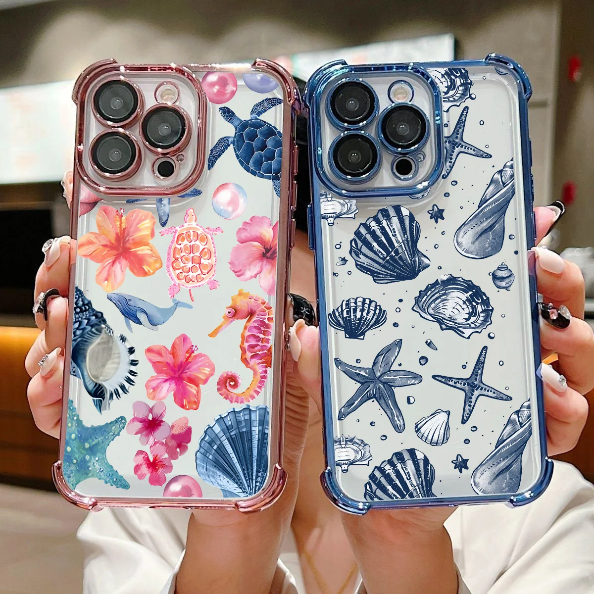 Cute Marine Organism Shell Plating Case For Samsung Galaxy S25 FE S24 S26 Ultra Plus A57 A37 A27 A26 A36 A56 A55 A16 A15 A53 A54