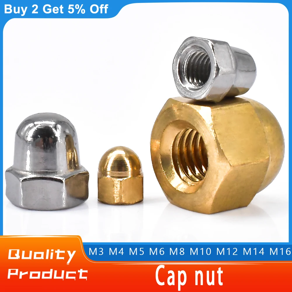 

M3-M18 Acorn 304/Cap Nut Stainless Steel Hex Cap Nut Domed Nuts For Decrotive Hex Metric Threaded Hexagon Nut Decorative 1-10pcs