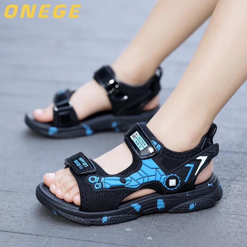 

A Pair of Summer Breathable Boys' Fashionable and Comfortable Sandals, Thick-Soled Wear-Resistant Beach Shoes, Outdoor Sports Shoes