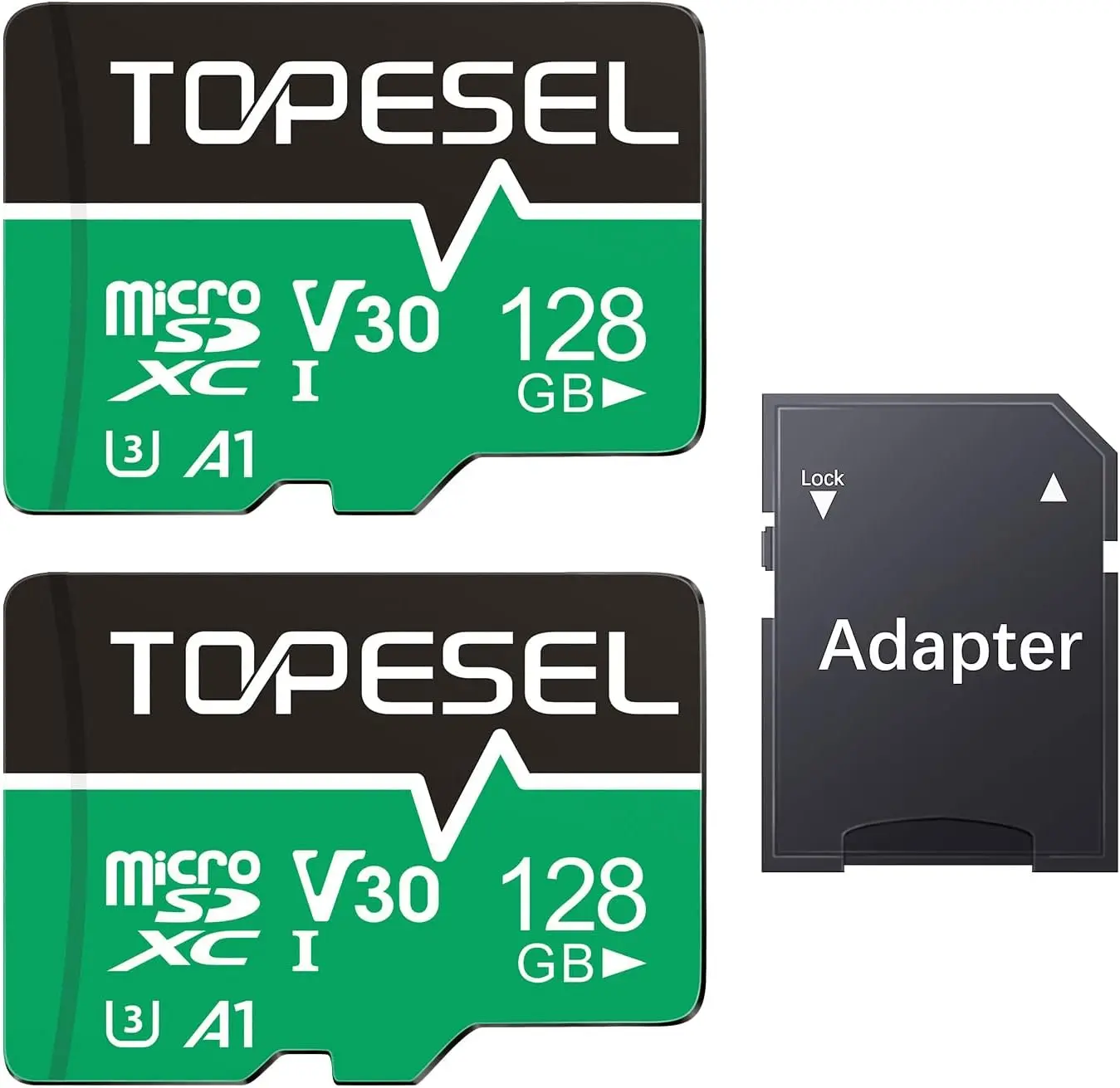 

Карта памяти Micro SD 128 ГБ, 2 штуки в упаковке, с адаптером, высокоскоростная TF-карта для камеры, смартфона, планшета, видеорегистратора