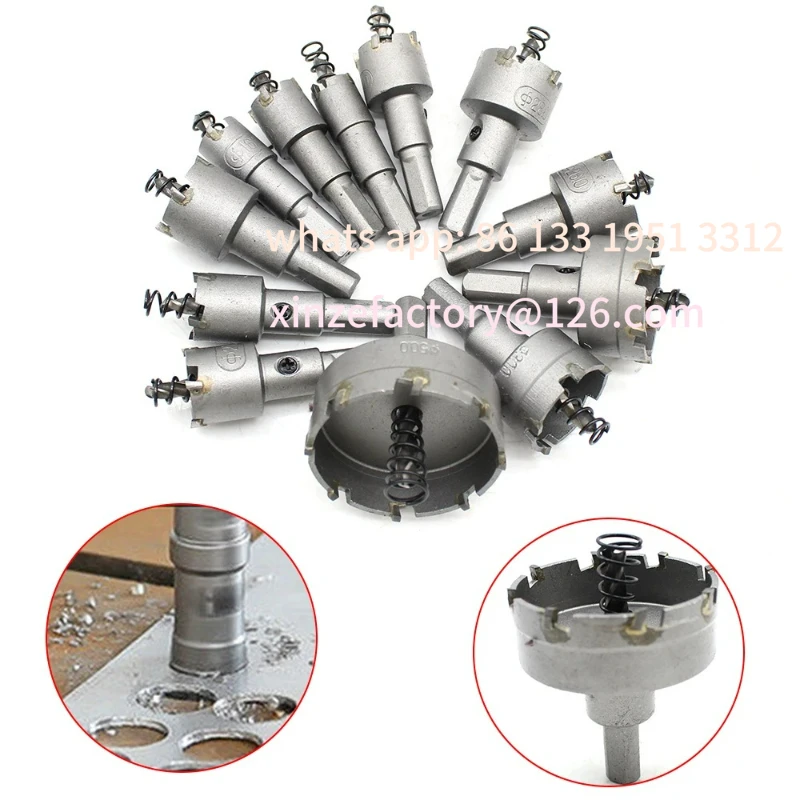 Set da 12 punte da trapano per sega a tazza in carburo HSS personalizzabili, taglierina circolare, punta da 15 mm-50 mm, punte elicoidali in metallo