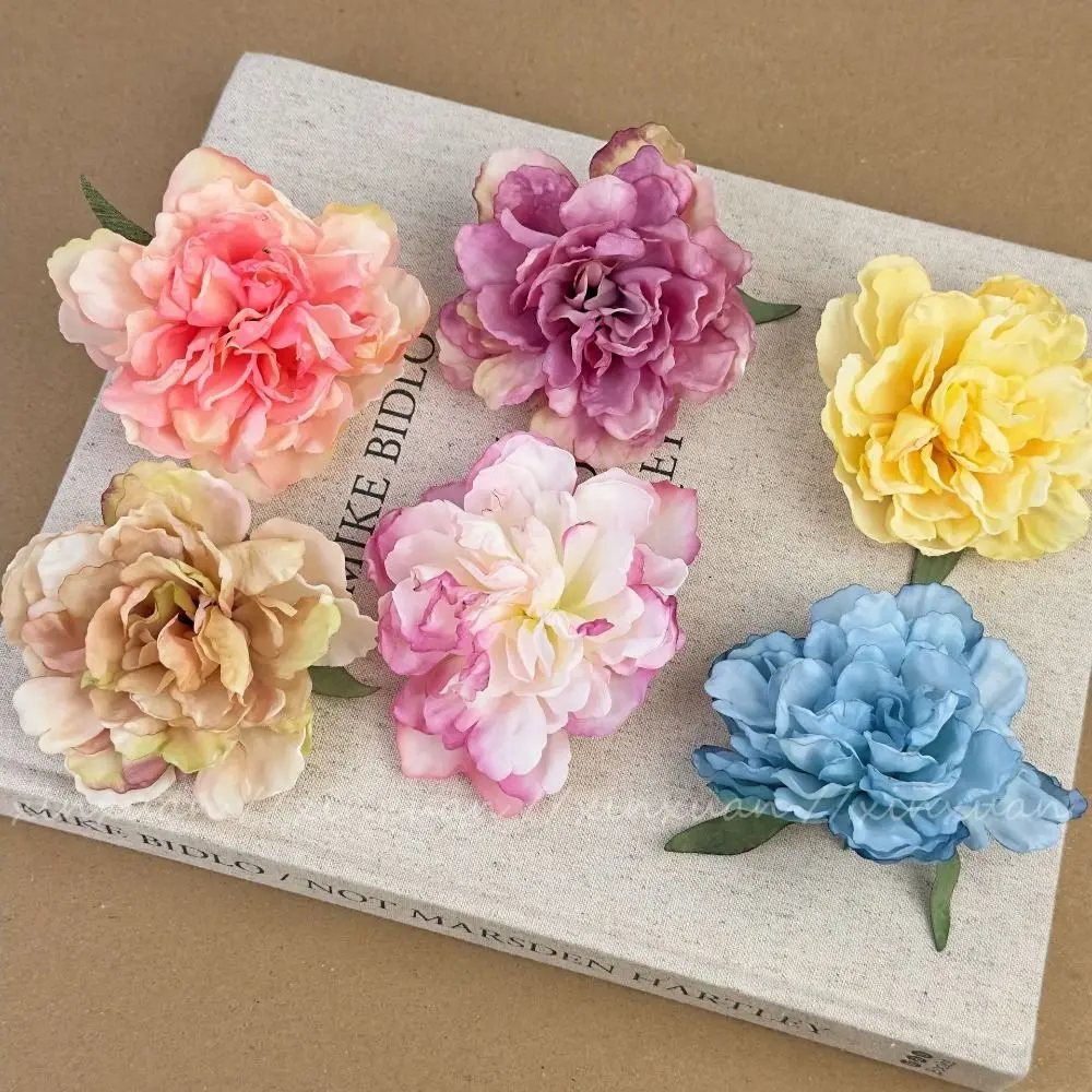 Summer Peony Flower Hairpin Fashion Colorful Simulated Flower Hairclip Hair Accessories Sweet Floral Headdress