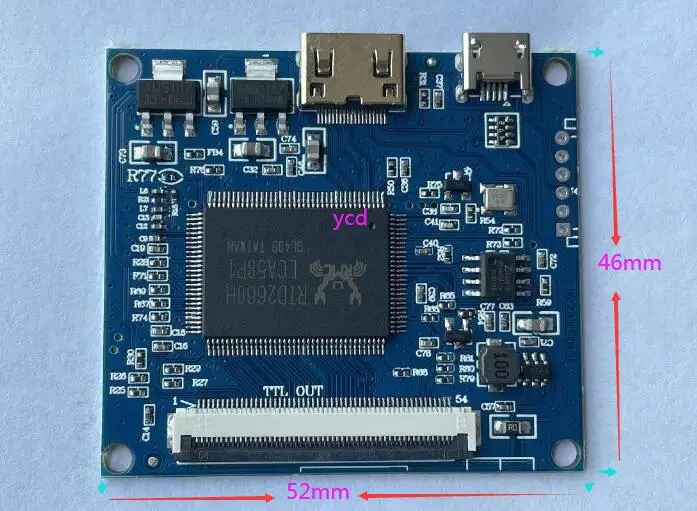 

2pcs Mini drive control board, suitable for at065tn14 at070tn90 at070nt92 at070tn94 at080tn64 at090tn10 50PIN 800*480 LCD