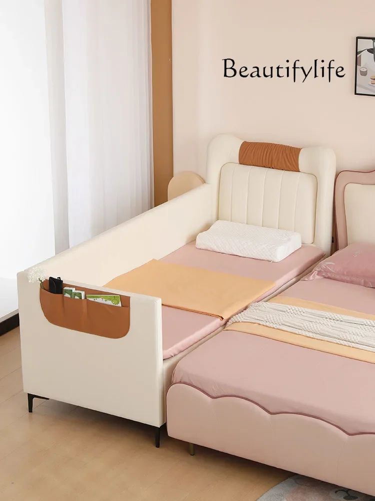 Mousse official flagship store splicing bed widening bed adults can sleep baby silicone bed 029