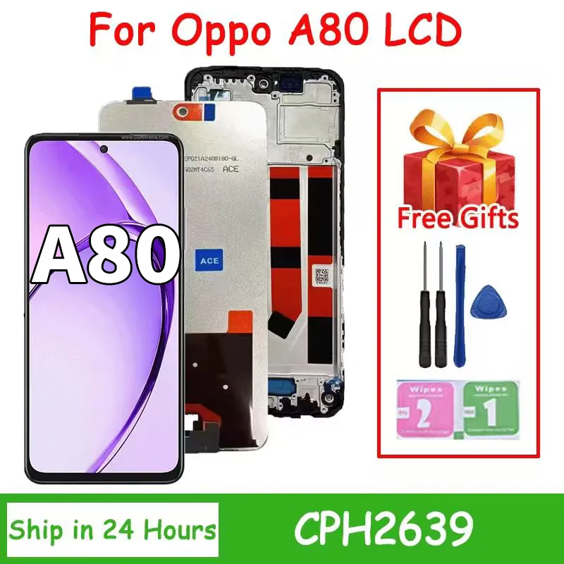 6.67" IPS LCD For Oppo A80 CPH2639 LCD Display Screen Touch Panel Digitizer For Oppo A80 Display With Frame