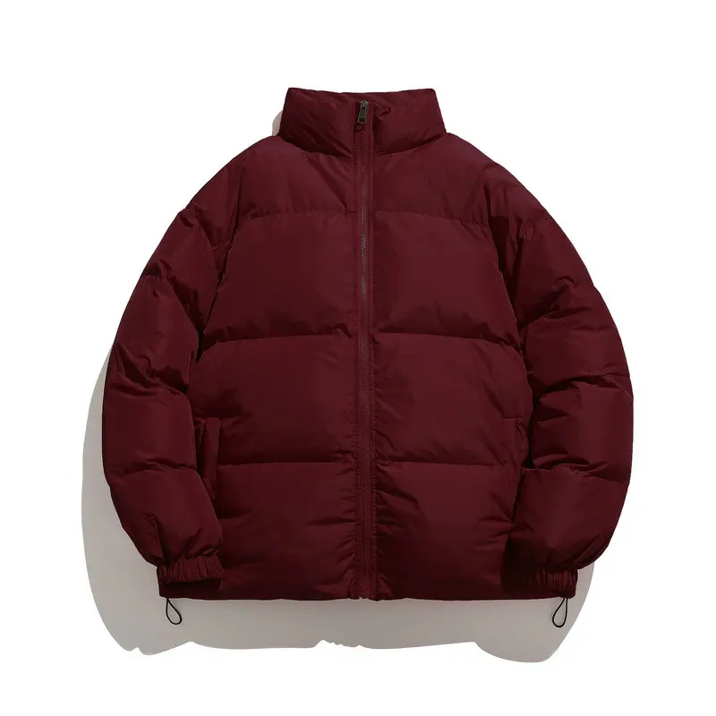 Veste matelassurera à col montant unisexe pour hommes et femmes, Parka rétro, Monochromatique, Chaud, Épais, Hiver, Nouveau, Streetwear