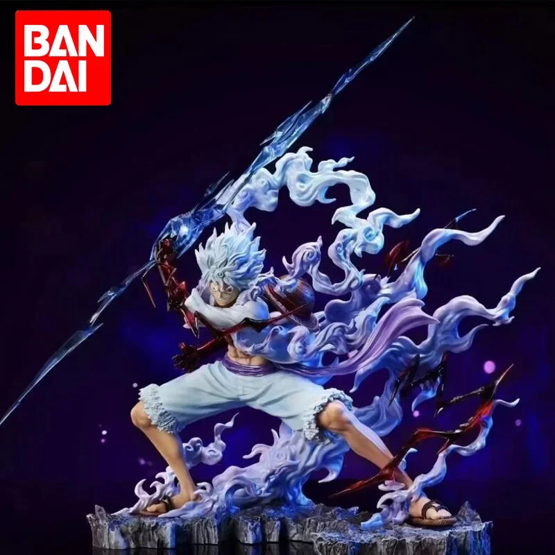 

BANDAI 28 см Цельная фигурка Sun God Gear 5 Ника Луффи Фигурка GK Thunderbolt Monkey D Луффи Модель Коллекционная игрушка из ПВХ