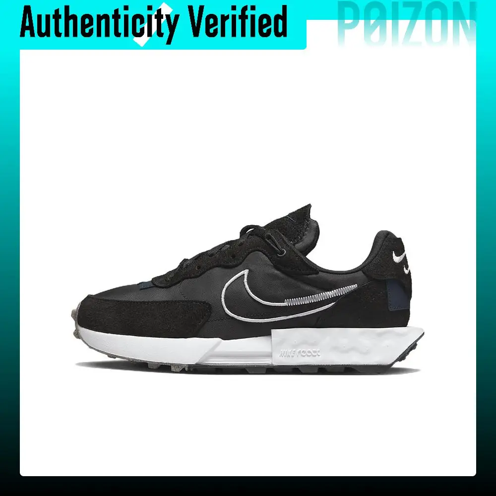 Nike Fontanka Waffle Running Shoes Women's Low-top Black/White DC3579-005